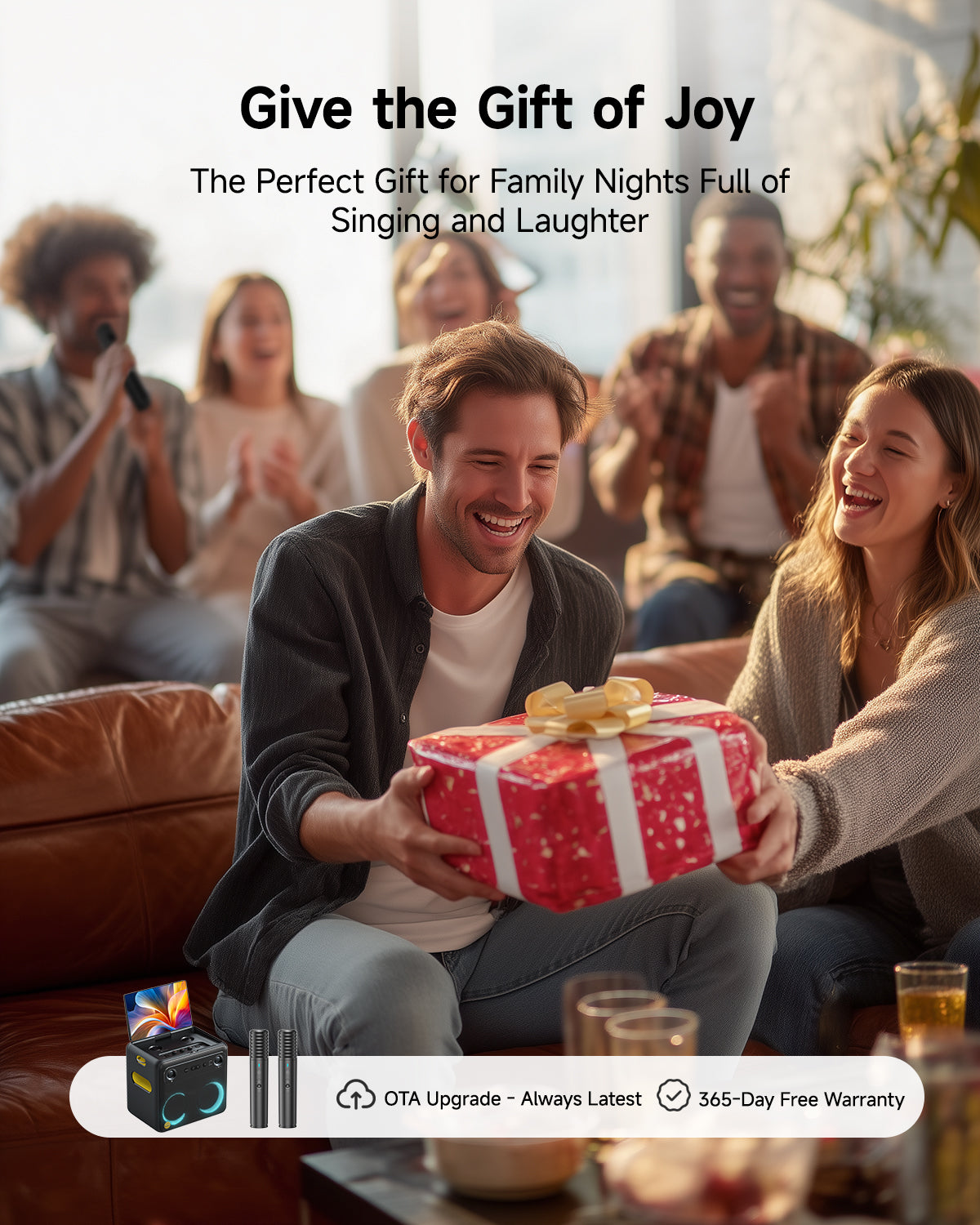 Machine de Karaoké Intelligente Ikarao pour Adultes avec Affichage des Paroles sur Écran, 2 Micros sans Fil, Enceinte Bluetooth Portable pour Fêtes Musicales